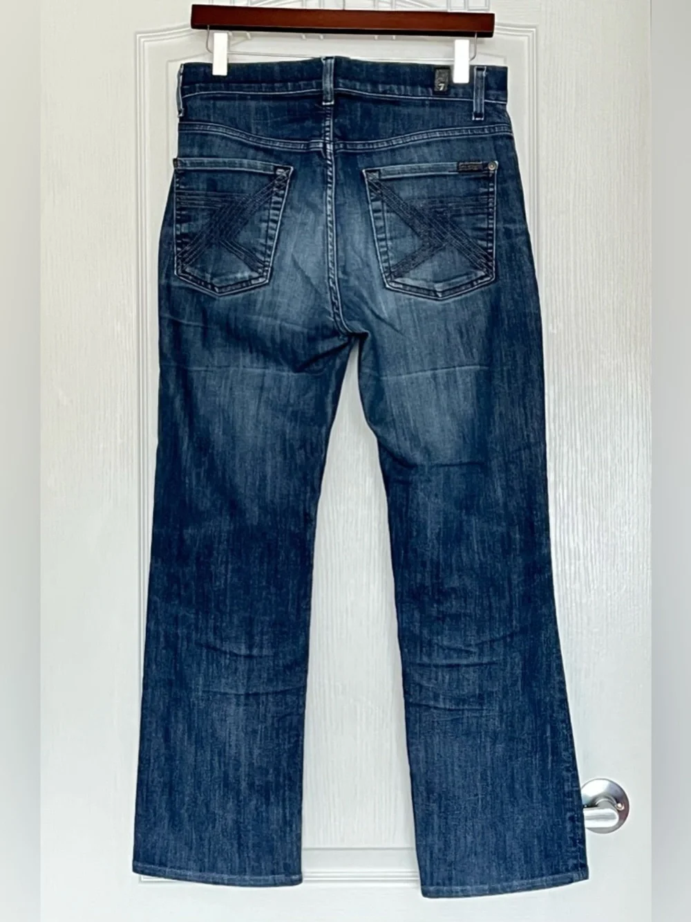 7 For All Mankind Kimmie Straight Leg Jeans Blue Sz 29 Classic Casual Minimalist - Picture 4 of 16